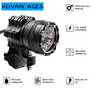 DC 9V-48V 5500LM 6000K 45W IP67 9 LED Lamp Beads Motorcycle Aluminum Alloy LED Headlight Lamps with Switch, Constantly Bright