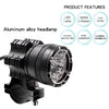 DC 9V-48V 5500LM 6000K 45W IP67 9 LED Lamp Beads Motorcycle Aluminum Alloy LED Headlight Lamps with Switch, Constantly Bright