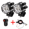 2 PCS DC 12V 5500LM 6000K 45W IP67 9 LED Lamp Beads Motorcycle Aluminum Alloy LED Headlight Lamps with Switch and Cable Hardness,