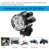 2 PCS DC 12V 5500LM 6000K 45W IP67 9 LED Lamp Beads Motorcycle Aluminum Alloy LED Headlight Lamps with Switch and Cable Hardness, Constantly Bright