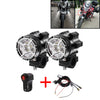 2 PCS DC 12V 5500LM 6000K 45W IP67 9 LED Lamp Beads Motorcycle Aluminum Alloy LED Headlight Lamps with Switch and Cable Hardness,
