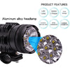 2 PCS DC 12V 4000LM 6000K 30W IP67 6 LED Lamp Beads Motorcycle Aluminum Alloy LED Headlight Lamps with Switch and Cable Hardness,