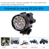DC12V 5500LM 6000K 45W IP67 9 LED Lamp Beads Motorcycle Aluminum Alloy LED Headlight Lamps with Switch, Constantly Bright + Blasti