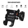 WUPP Motorcycle Waterproof QC 3.0 USB Port Fast Charger Adapter Aluminum Alloy Handlebar Mount with Switch(Black)