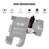 WUPP Motorcycle Waterproof QC 3.0 USB Port Fast Charger Adapter Aluminum Alloy Handlebar Mount with Switch(Silver)