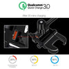 Motorcycle Waterproof QC 3.0 USB Port Fast Charger Adapter Aluminum Alloy Rearview Mirror Holder with Switch (Black)
