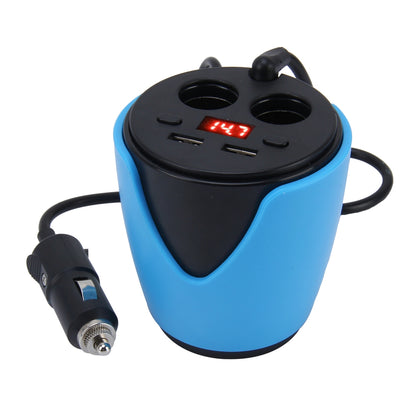 Car Cup Charger USB Car Charger 12V/24V Multi-function Car Power Adapter with Dual USB Ports 3.1A and 2-Socket Cigarette Lighter S