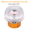 Motorcycle 30W DC 12V-85V IP66 Square Jellyfish Breathable Lamp Double Aperture LED Headlight(Pink Light)