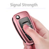 TPU One-piece Electroplating Opening Full Coverage Car Key Case with Key Ring for Ford FOCUS / KUGA(Pink)
