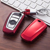 Electroplating TPU Single-shell Car Key Case with Key Ring for BMW 3 Series / 5 Series (Red)