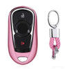 Electroplating TPU Single-shell Car Key Case with Key Ring for BUICK Hideo / VERANO / Regal / Lacrosse / Excelle / ENVISION (Pink)