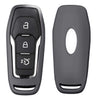 Electroplating TPU Single-shell Car Key Case with Key Ring for Ford Explorer / Edge / Mondeo / EcoSport / Taurus (Black)