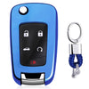 Electroplating TPU Single-shell Car Key Case with Key Ring for CHEVROLET CRUZE / AVEO & BUICK Hideo / XTGT / Regal / LACROSS (Blue