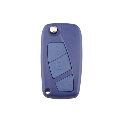 For FIAT Car Keys Replacement 3 Buttons Car Key Case with Side Battery Holder (Blue)