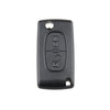 For PEUGEOT Car Keys Replacement 2 Buttons Square Car Key Case with Grooved and Holder