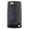 For PEUGEOT 3 Buttons Intelligent Remote Control Car Key with Integrated Chip & Battery & Holder & Slotted Key Blade, Frequency: 433MHz