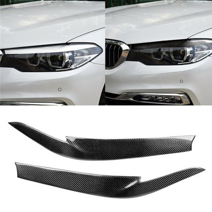 Car Carbon Fiber Light Eyebrow for BMW 5 Series G38 528Li / 530Li / 540Li 2018