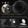 7 inch H4 DC 9V-30V 6000LM 6000K/3000K 55W IP67 3LED Lamp Beads Car Round Shape LED Headlight Lamps for Jeep Wrangler, with Angel