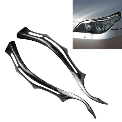 Carbon Fiber Car Mould Pressing Lamp Eyebrow Decorative Sticker for BMW E60 5 Series 2004-2010