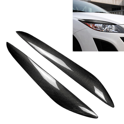 Carbon Fiber Car Mould Pressing Lamp Eyebrow Decorative Sticker for Mazda 3 M3 2010-2013