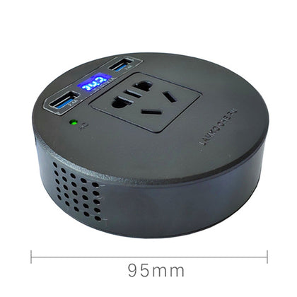 120W DC 12V to AC 220V Car Multi-functional Power Inverter 2 USB Ports Charger Adapter (Black)