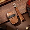 Hallmo Car Cowhide Leather Key Protective Cover Key Case for Hyundai IX35 B Style (Brown)