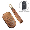 Hallmo Car Cowhide Leather Key Protective Cover Key Case for Jeep Compass (Brown)