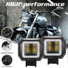 2 PCS 3 inch 27W 2500LM 6000K DC 10-80V IP68 Motorcycles Square Shape LED Spotlight Angel Eye Work Lights