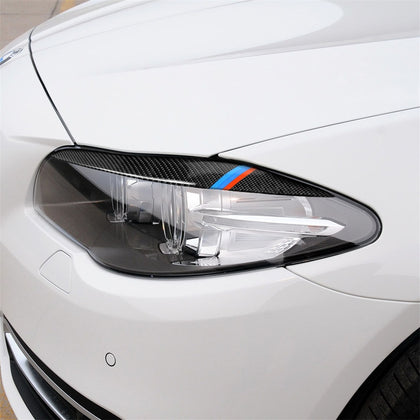 Three Color Carbon Fiber Car Lamp Eyebrow Decorative Sticker for BMW 5 Series F10 2010-2013