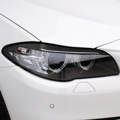 Carbon Fiber Car Lamp Eyebrow Decorative Sticker for BMW 5 Series F10 2014-2016