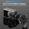 3.5mm + USB-C / Type-C to USB-C / Type-C Mic Mount Microphone Charging Audio Connector Adapter for DJI OSMO Action