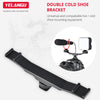 YLG0702A Dual Cold Hot Shoe Mount Adapter Aluminum Alloy Extension Bracket (Black)