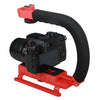 S2-3 YLG0106B-C C-shaped Video Handle DV Bracket Stabilizer for All SLR Cameras and Home DV Camera(Red)
