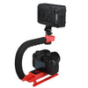 S2-3 YLG0106B-C C-shaped Video Handle DV Bracket Stabilizer for All SLR Cameras and Home DV Camera(Red)