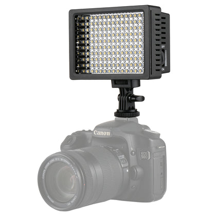 HD-160 White Light LED Video Light on-Camera Photography Lighting Fill Light for Canon, Nikon, DSLR Camera with 3 Filter Plates