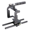 YLG0906A Camera Video Cage Handle Stabilizer for Panasonic Lumix DMC-GH5(Black)
