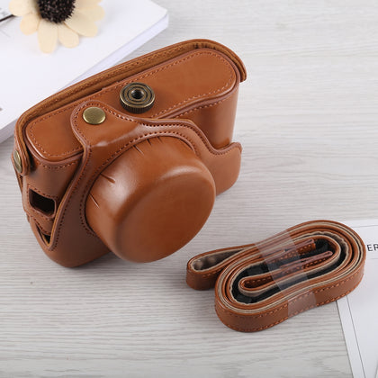 Full Body Camera PU Leather Case Bag with Strap for Fujifilm X100F (Brown)