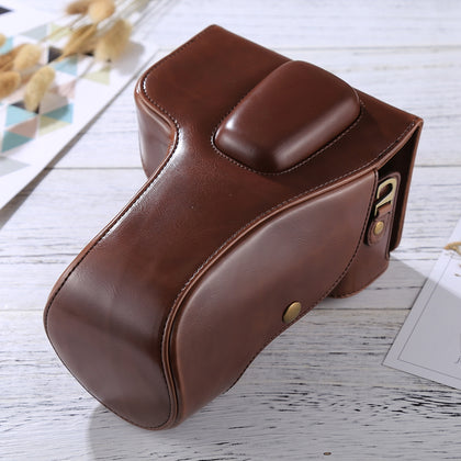 Full Body Camera PU Leather Case Bag for Nikon D5300 / D5200 / D5100 (18-55mm / 18-105mm / 18-140mm Lens) (Coffee)