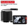 F200 4.3 Inch Screen Display HD1080P Snake Tube Inspection Endoscope with 8 LEDs, Length: 10m, Lens Diameter: 8mm, Hard Line