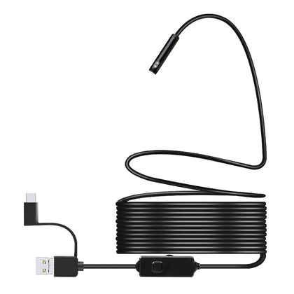 8mm Dual-lens Design Waterproof Endoscope, 3 In 1 Version, Length: 5m (Black)