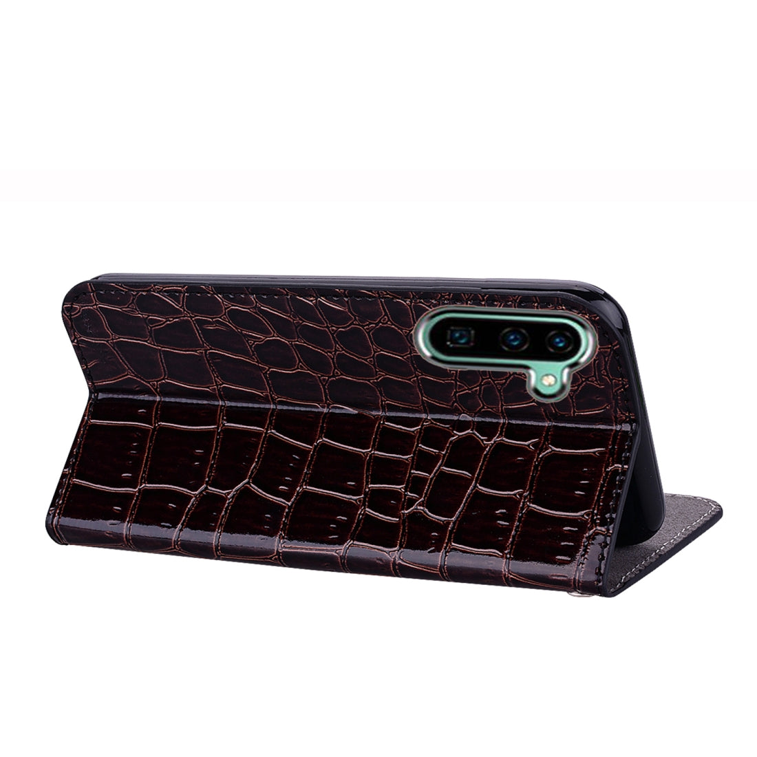Crocodile Texture Glitter Powder Horizontal Flip Leather Case with Card Slots & Holder for Galaxy Note 10(Black)