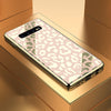 Leopard Pattern Electroplating Soft Frame Plexiglass Mirror Protective Case For Galaxy S10+(Champagne Gold)
