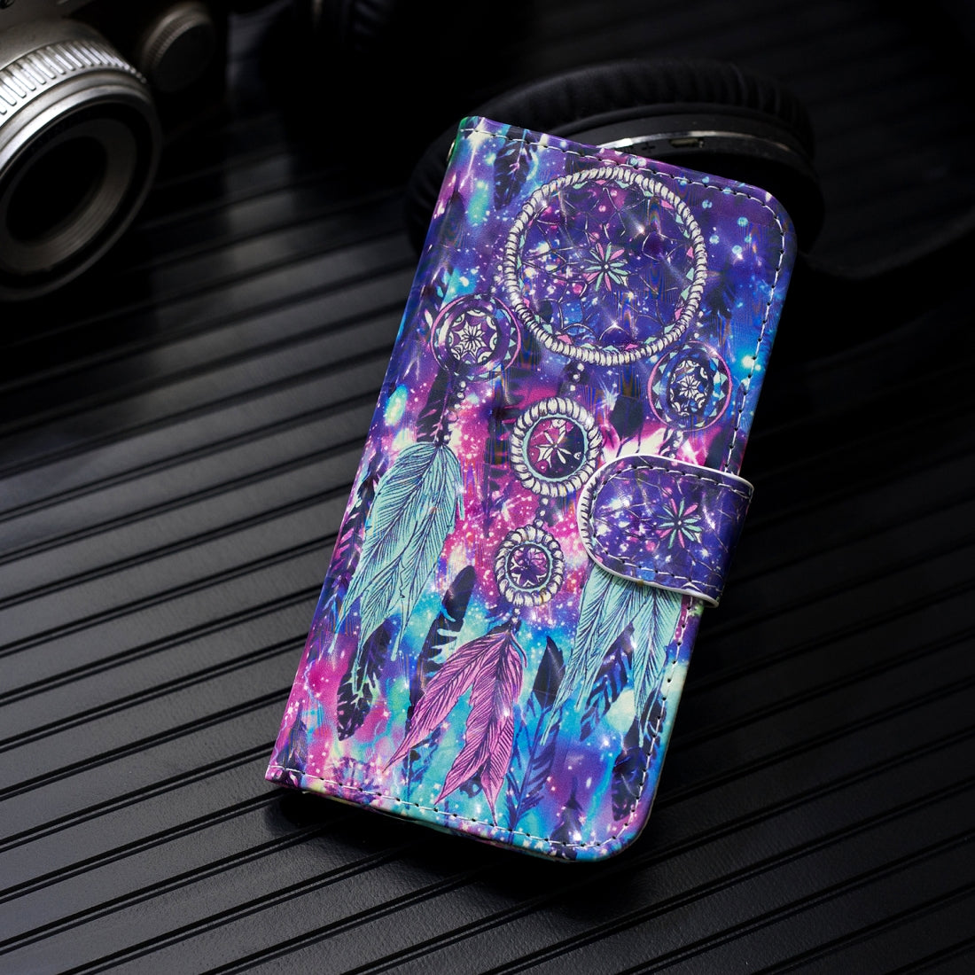3D Painting Pattern Coloured Drawing Horizontal Flip PU Leather Case with Holder & Card Slots & Wallet For Sony Xperia L3(Starry Wind Chime)