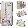 3D Painting Pattern Coloured Drawing Horizontal Flip PU Leather Case with Holder & Card Slots & Wallet For iPhone 7 & 8(Couple of Eiffel Tower)