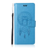 Wind Chime Owl Embossing Pattern Horizontal Flip Leather Case with Holder & Card Slots & Wallet For Galaxy S10+(Blue)