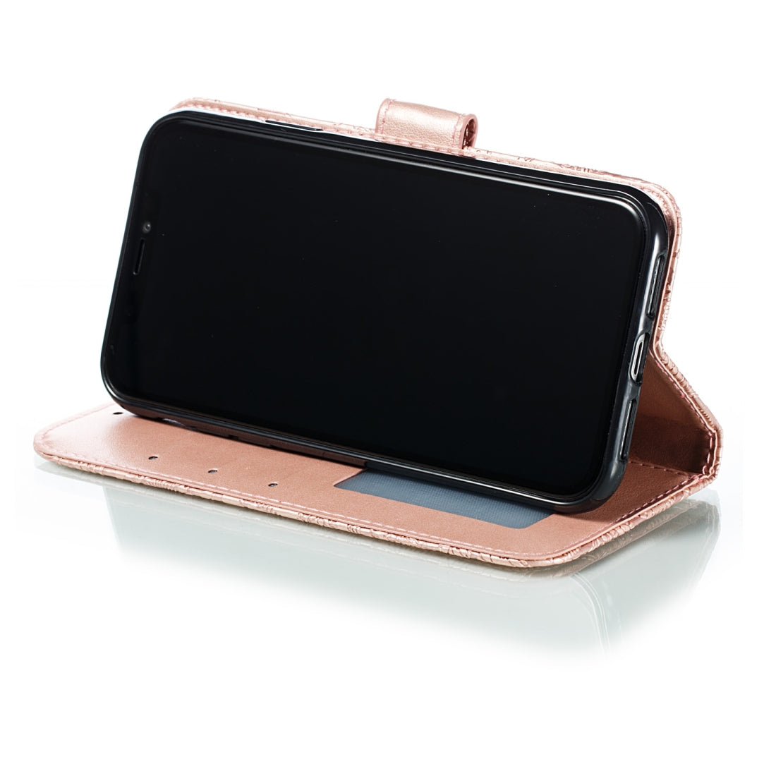 Lace Flower Horizontal Flip Leather Case with Holder & Card Slots & Wallet for iPhone 11(Rose Gold)