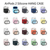 Anti-fall Silicone Charging Box Protective Case with Carabiner for AirPods 2(Atrovirens)