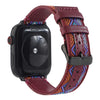 Ethnic Leather Watchband For Apple Watch Series 6 & SE & 5 & 4 44mm / 3 & 2 & 1 42mm(Wine Red)