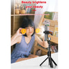 TOTUDESIGN FGSS-003 Jane Series 360 Degree Rotation Folding Aluminum Alloy Selfie Stick Tripod with Light(Black)