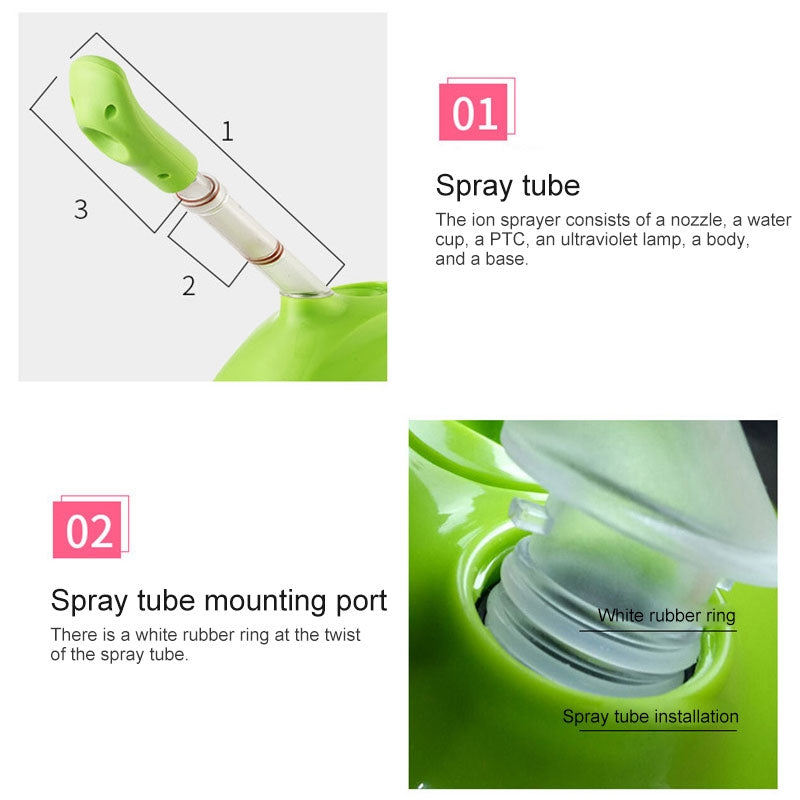 Household Face Steaming Device Beauty Humidifier Nano Face Steamer, Specification:US Plug(Green)